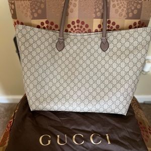 Authentic Gently Used Gucci Ophidia Coated Canvas Zip Tote with Two-Way Zipper